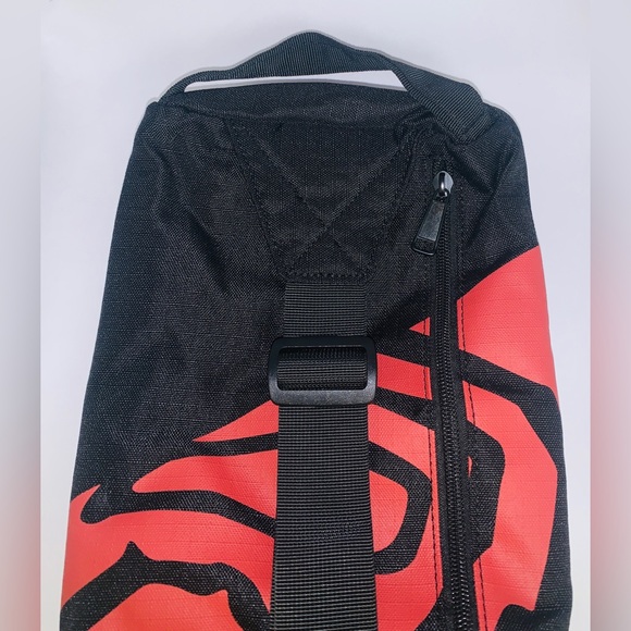 New Chipotle Mexican Grill sling back / backpack / black with red chili … - Picture 6 of 9